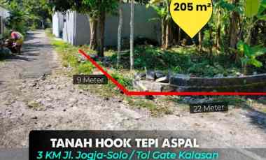 Tanah Tepi Aspal View Sawah dekat Bandara Adi Sucipto 3 km jl. Jogja