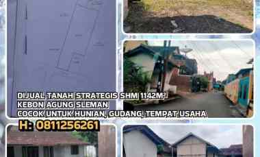 Dijual Tanah Strategis Shm 1142m Kebon Agung Sleman. Cocok untuk Huni