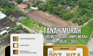 Tanah 207 juta 500 meter Utara Lampu Merah Bogem Tamanmartani