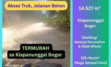 TERMURAH, Jual Tanah dekat Cileungsi,Klapanunggal Bogor, 200 Ribuan