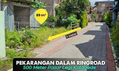 Tanah dalam Ringroad di Kotagede, Jogja 500 meter Pasar Legi Kotagede