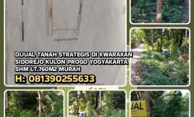 Tanah Strategis Kwarakan Sidorejo Kulon Progo Yogyakarta. Shm 760m2