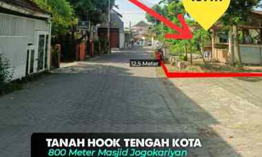 Tanah Hook di Brontokusuman, Tengah Kota Jogja 800 meter ke Masjid Jo