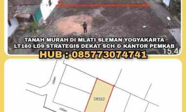 Tanah Murah di Mlati Sleman Yogyakarta. Lt160 Ld9 Strategis dekat Sch