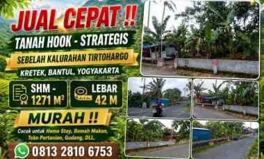Dijual Tanah Strategis Sebelah Kelurahan Tirtohargo Kretek Bantul Diy