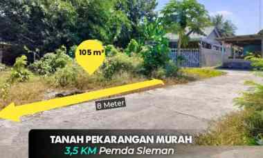 Tanah Murah di Pendowoharjo, Sleman 3,5 km ke Pemda Sleman Rs Pku