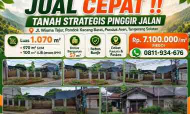 dijual tanah pondok aren tangerang selatan