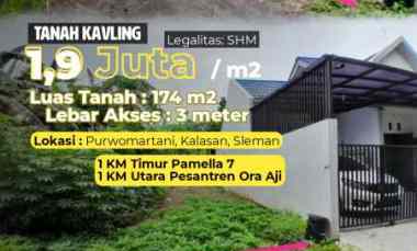 Tanah Kavling di Purwomartani, Sleman 1 km ke Pesantren Ora Aji