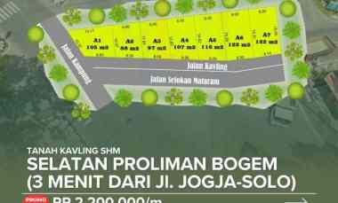 Tanah Kavling Shm dekat Lampu Merah Proliman Bogem atau jl. Raya Jogja