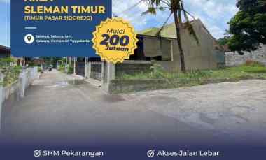 Tanah Shm Pekarangan Murah di Sleman Timur Mulai 200 jutaan