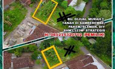 Bu. Dijual Murah Tanah di Samberembe, Pakem, Sleman. Shm L123m