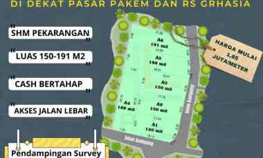 Tanah Shm Pekarangan di dekat Pasar Pakem dan Rs Grhasia