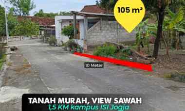 Tanah Murah View Sawah di Bangunharjo, Sewon dekat jl. Parangtritis 1