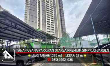 Tanah Kavling Usaha Parkiran di Simprug Garden, Kebayoran Lama