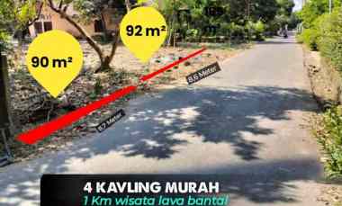 4 Unit Tanah di Tegaltirto, Berbah, Sleman 1 km Wisata Lava Bantal