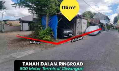 Tanah dalam Ring Road Tepi Aspal di Giwangan, Umbulharjo 500 meter Te
