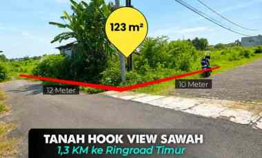 Tanah Hook Tepi Aspal View Sawah di Baturetno, Banguntapan 1,3 km K
