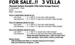 Dijual Cepat Bu 3 Villa Shm Siap Huni Puncak Bogor Jawa Barat