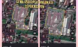 Disewakan Gudang 8500m2 Lokasi Ceper Klaten 650jt/thn