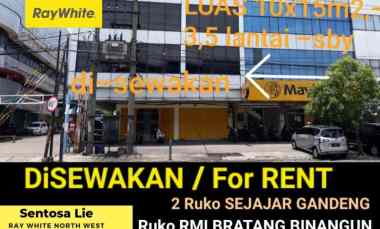 Disewakan 2 Gandeng Ruko Ngagel Jaya Selatan Depan Kampus Ubaya Ngagel
