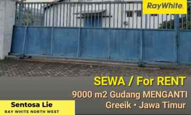 Disewakan 9000 m2 Gudang Menganti Gresik - Akses Kontainer 40 Feet