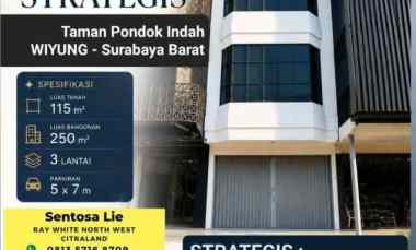 Disewakan Ruko Taman Pondok Indah Wiyung Surabaya NOL Jalan RAYA