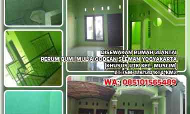 Disewakan Rumah 2 lantai di Perum Bumi Mulia Godean Sleman Yogyakarta