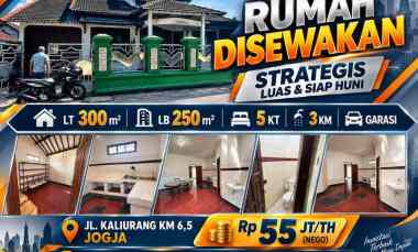 Rumah Disewakan Kaliurang km 6,5 Yogyakarta KT5 Lt300 Lb250