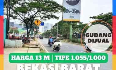 Gudang Bekasi Barat dekat Tol Akses Jalan 4 Mobil