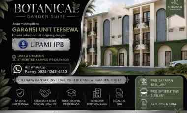 Investasi Kost di Bogrs Botanical Garden Suite 1,24 M