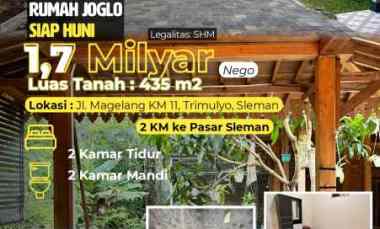 Investasi Rumah Joglo di Jogja View Sungai dan Sawah