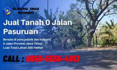Jual Tanah Pasuruan 0 Jalan Raya Area Industri