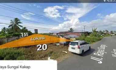 Jual Tanah Tepi Jalan Raya Sungai Kakap. dekat Spbu