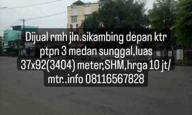 Rumah Dijual di jalan sikambing depan PTPN 3
