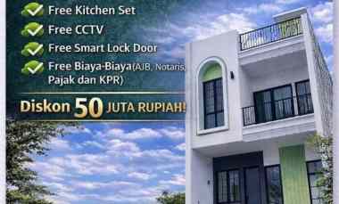 rumah 2 lantai plus rooftop area gdc pusat kota depok