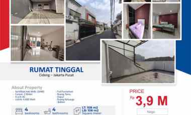 Rumah Bagus Furnished SHM Cideng, Jakarta Pusat