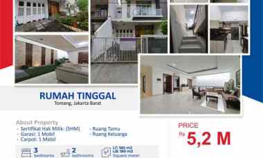 Rumah Bagus SHM Tomang, Jakarta Barat