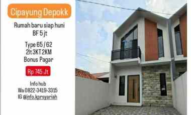 Rumah Baru Cipayung Depok BF 5jt Langsung Ditempati