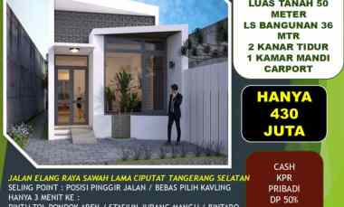 Rumah Dijual di jalan elang raya swwah lama ciputat tangerang selatan