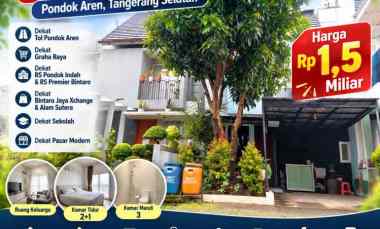 Rumah Dijual dekat Graha Raya Pondok Aren, SHM, 2 Lantai
