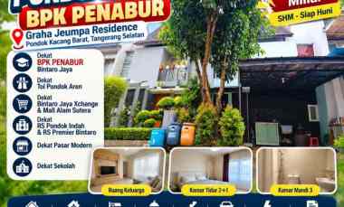Rumah Dijual Pondok Aren BPK Penabur SHM, LT 81 LB 100