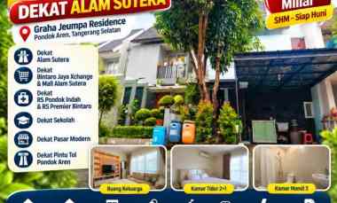 rumah dijual pondok kacang barat dekat alam sutera shm