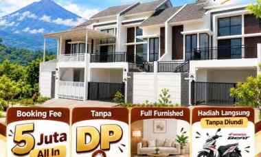 rumah full furnish view gunung salak