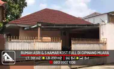 Rumah dan 5 Kamar Kost Full di Cipinang Muara, Jakarta Timur