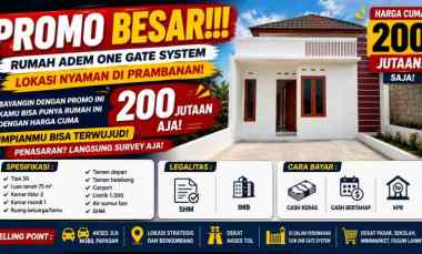 Rumah Minimalis One Gate System di Prambanan