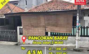 Dijual Rumah Pancoran Hitung Tanah Lokasi Strategis Aman Jalan 2 Mobil