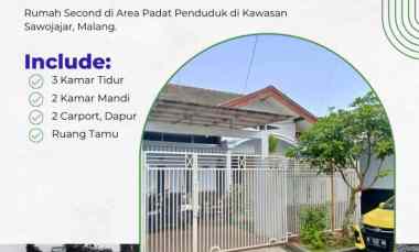Rumah Second Luas 2 Carport di Sawojajar