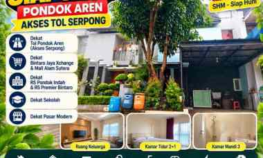 Rumah Siap Huni Pondok Aren Akses Tol Serpong, SHM