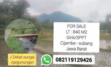 Sawah Produktif, dekat Sungai, Cijambe Subang