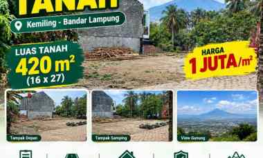 Tanah Dijual di Kemiling, Bandar Lampung